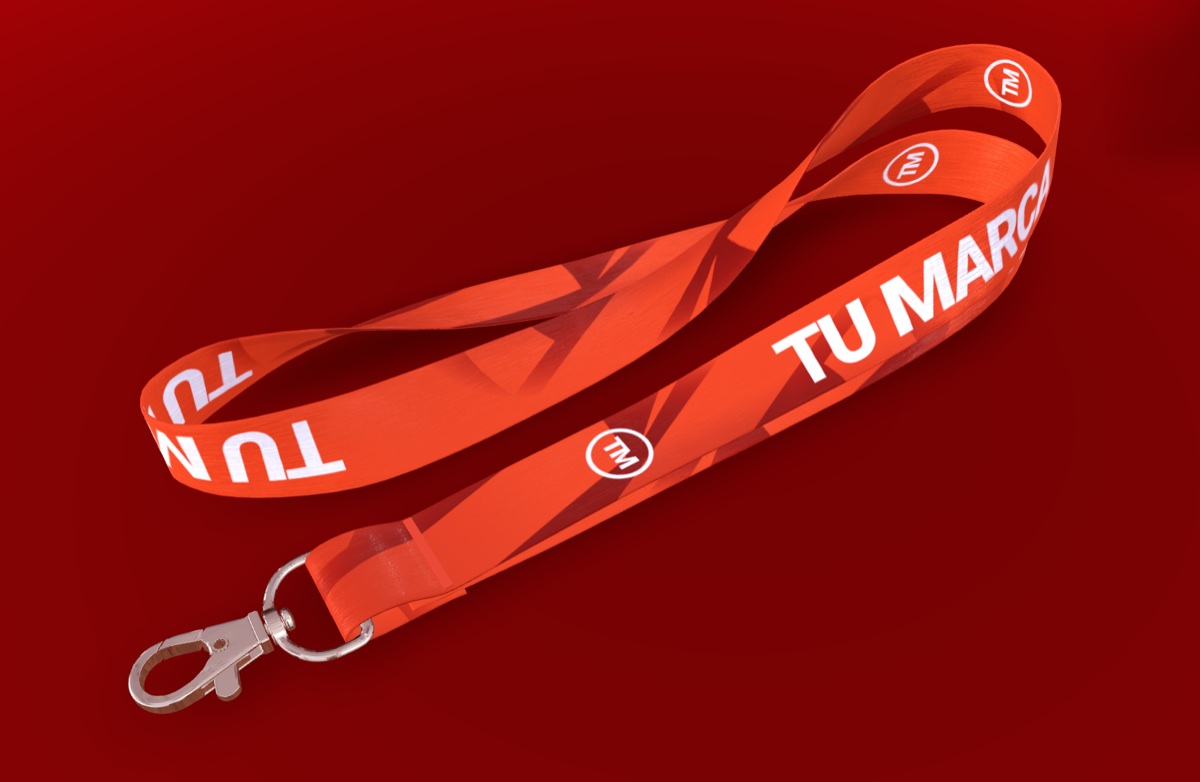 Proyección digital de un llavero colgante naranja personalizado